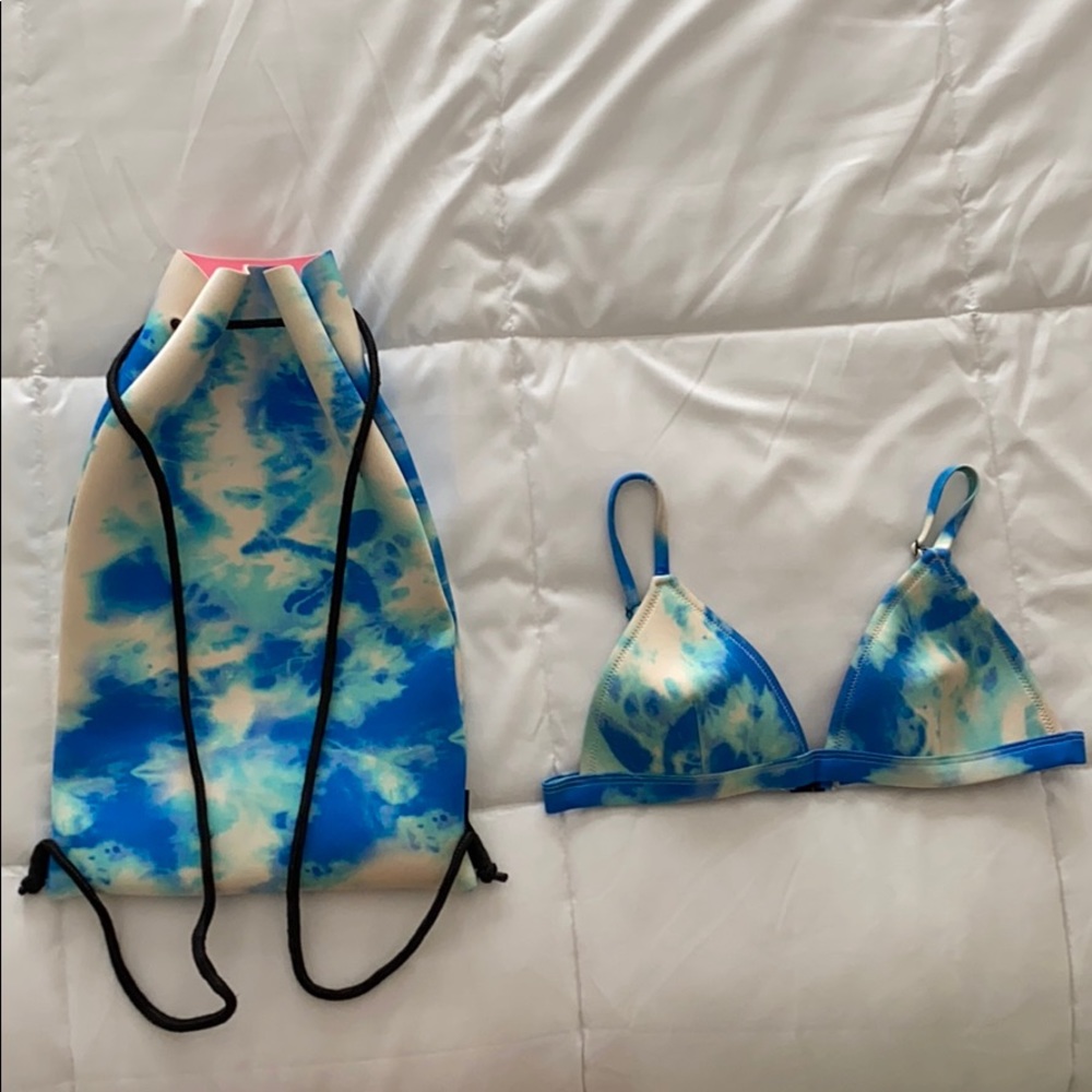 Triangl Swimwear Blue and White Bikini Set